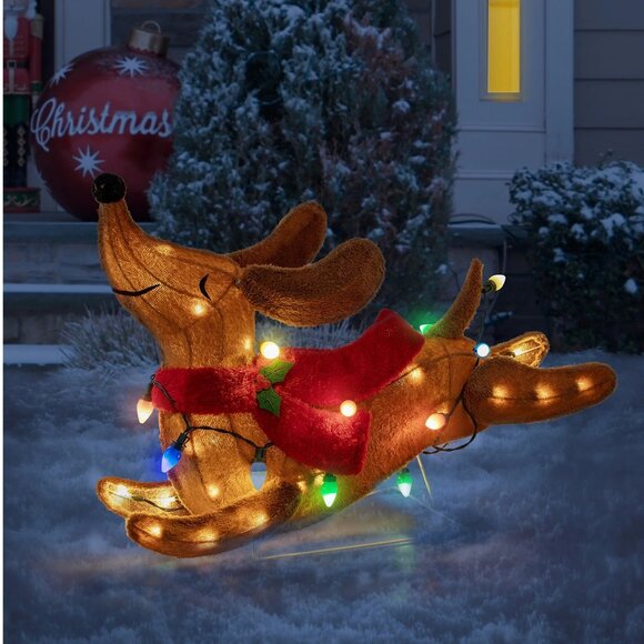 30" LED Dachshund Dog Christmas Decor Indoor/Outdoor Prop Muilticolor Lights - Picture 1 of 6